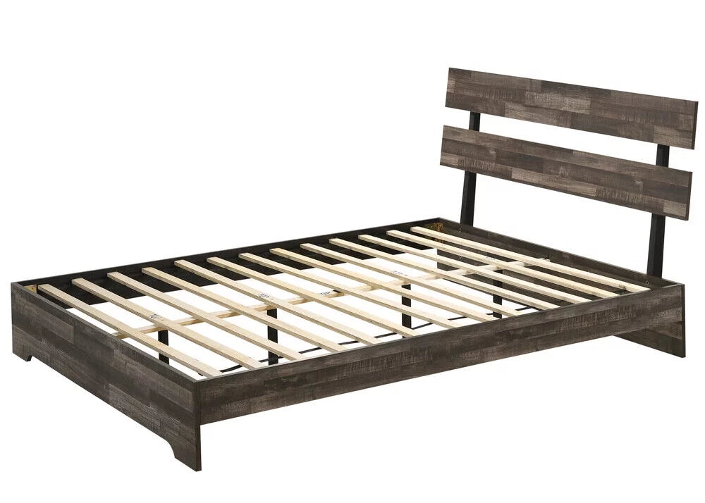 Rustic Brown 6pc King Size Platform Bedroom Set H656272