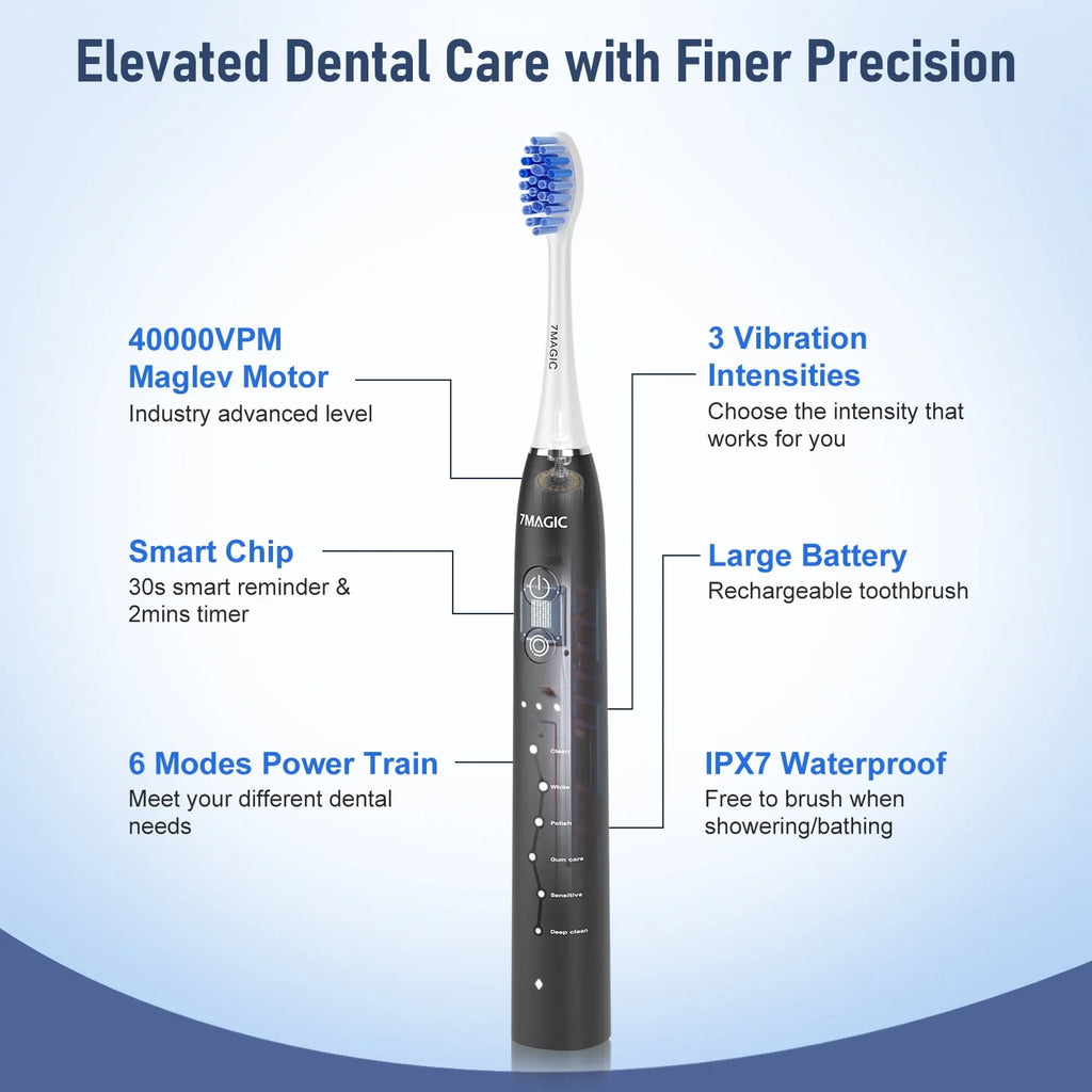 Electric Toothbrush with 6 Modes and Travel Case A824