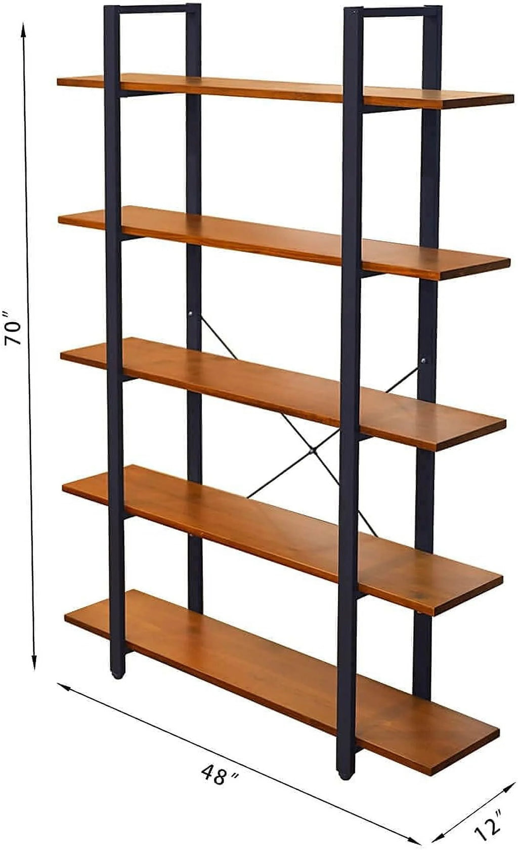 5 Tier Solid Wood Bookshelf A818153