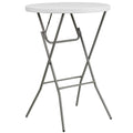 32-Inch Round Granite White Plastic Bar Height Folding Table Y5266