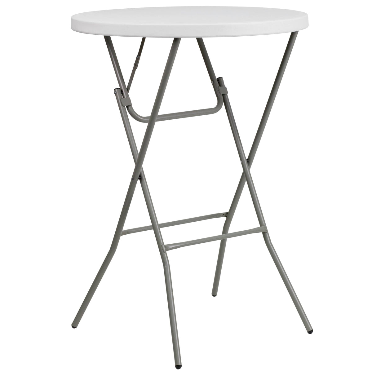 32-Inch Round Granite White Plastic Bar Height Folding Table Y5266