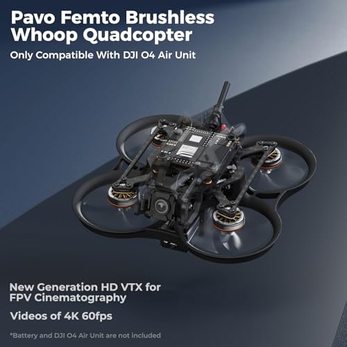 Brushless Whoop Quadcopter Pocket Drone with HD VTX Bracket for DJI O4 Air Unit F4 2-3S 20A FC LAVA 1102|14000KV Motor F922