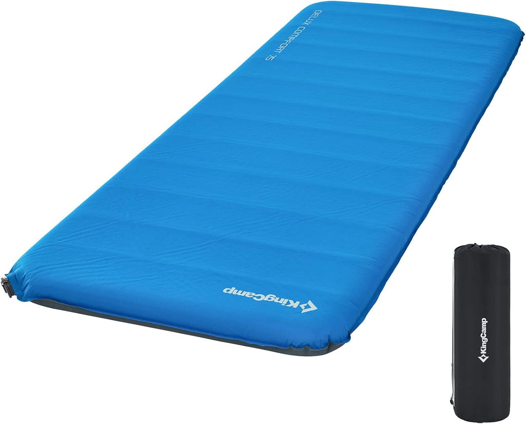 Self Inflating Insulated Camping Sleeping Pad Blue K4830