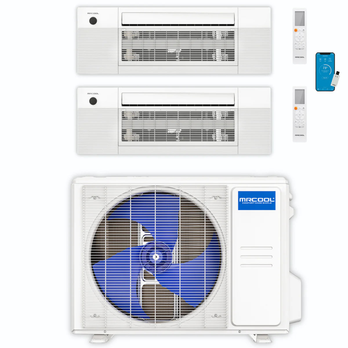 30,000 BTU 2 Zone Ceiling Cassette Ductless Air Conditioner and Heat Pump Y6108