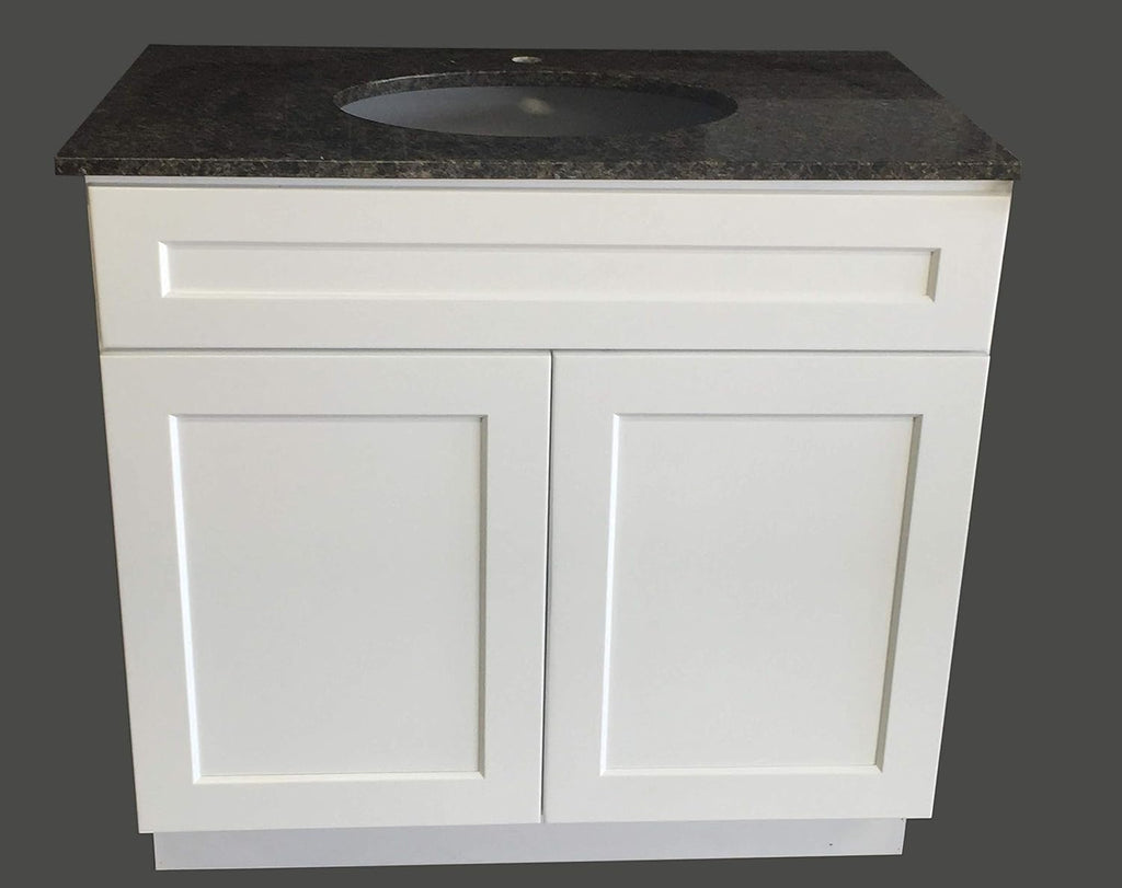 White Shaker Single-sink Bathroom Vanity Base Cabinet O7692