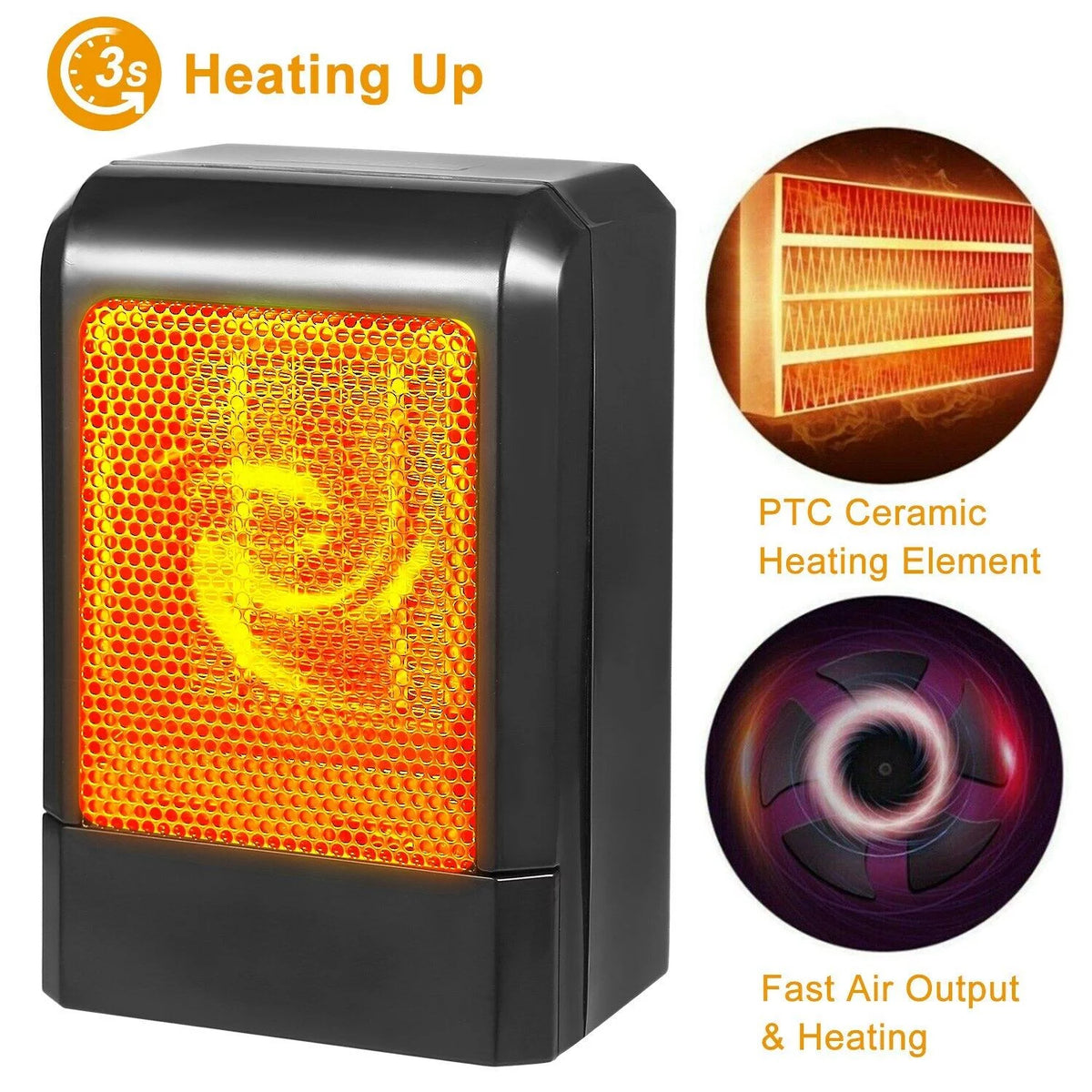 500W Mini Ceramic Electric Heater F11589