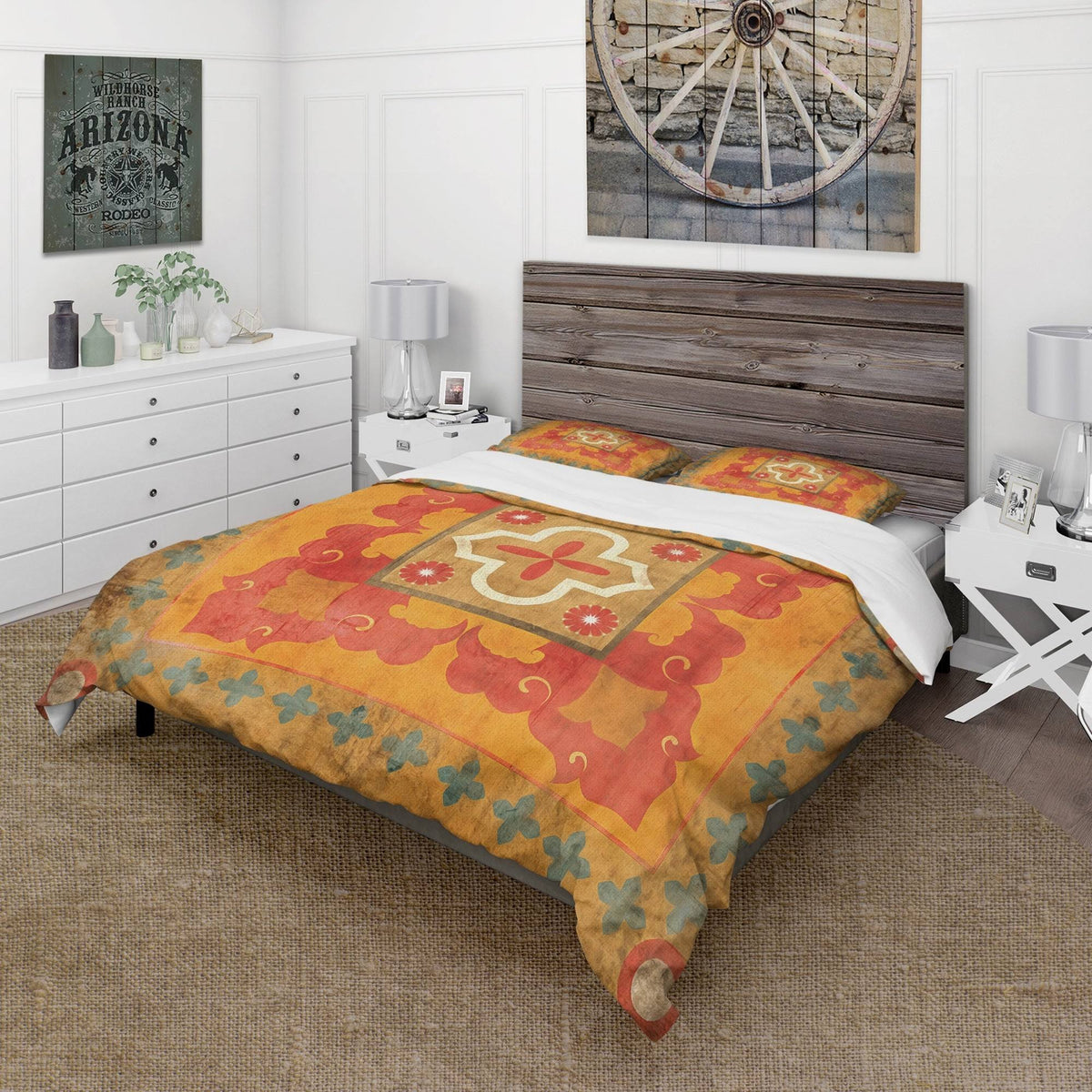 King Cottage Bedding Set - Duvet Cover & Shams S7561