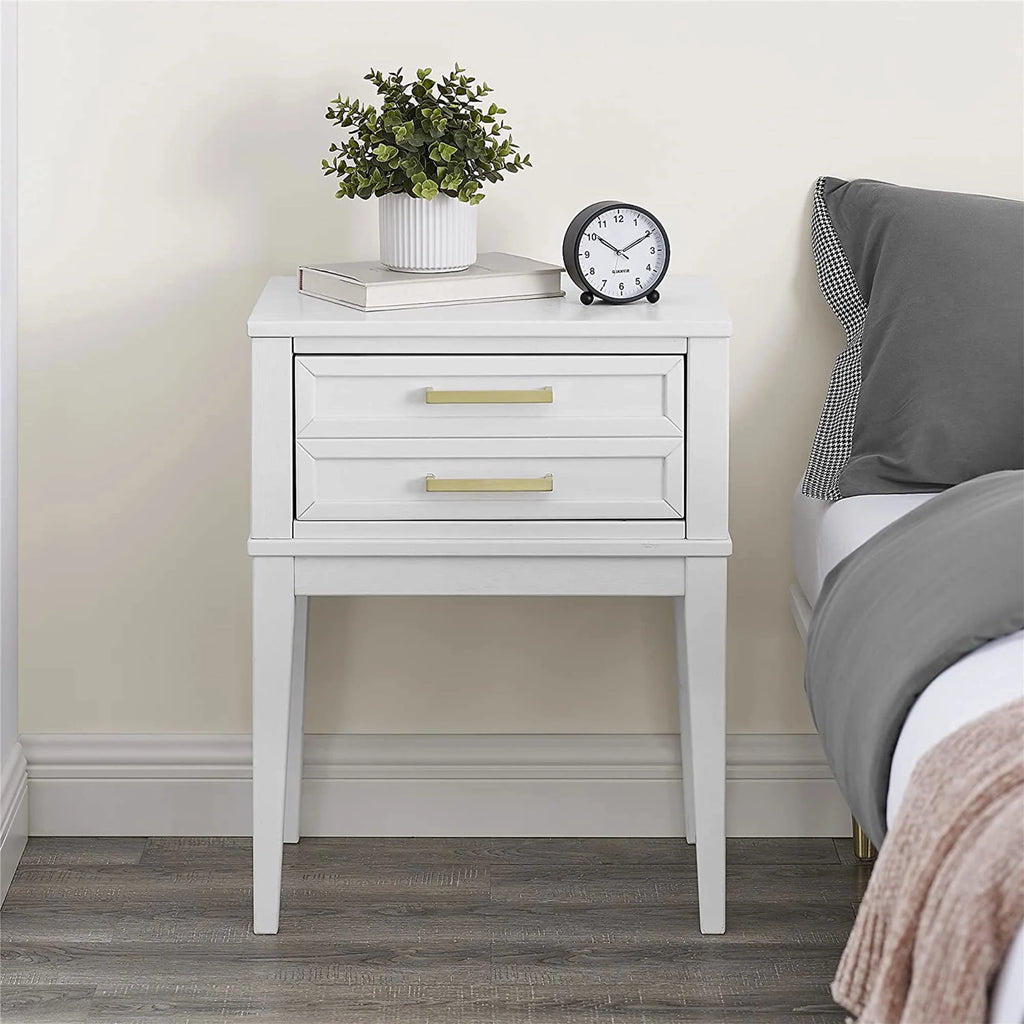Mid Century Modern 2 Drawer Solid Wood Nightstand Z58995