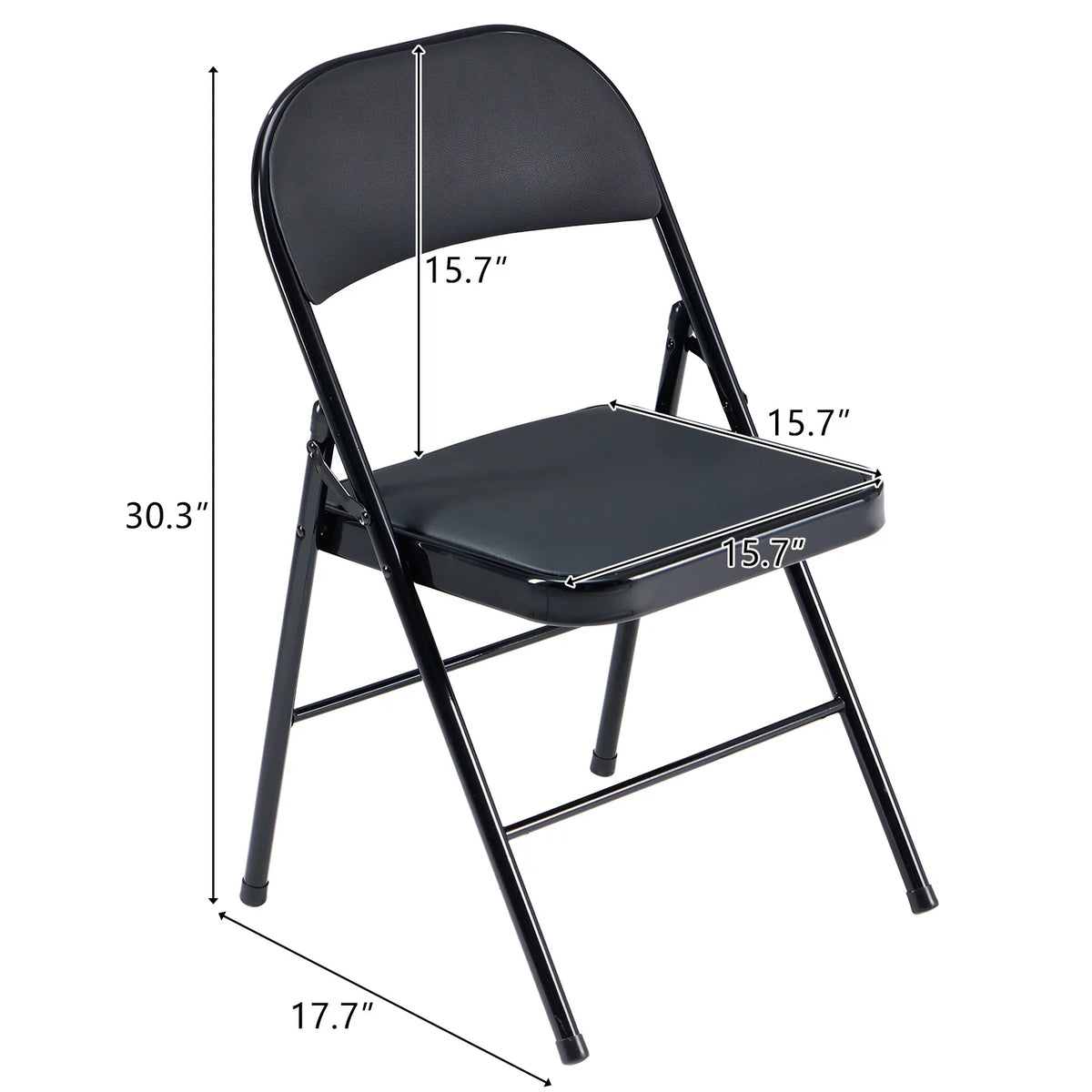 Black Folding Chairs Padded Seat R705