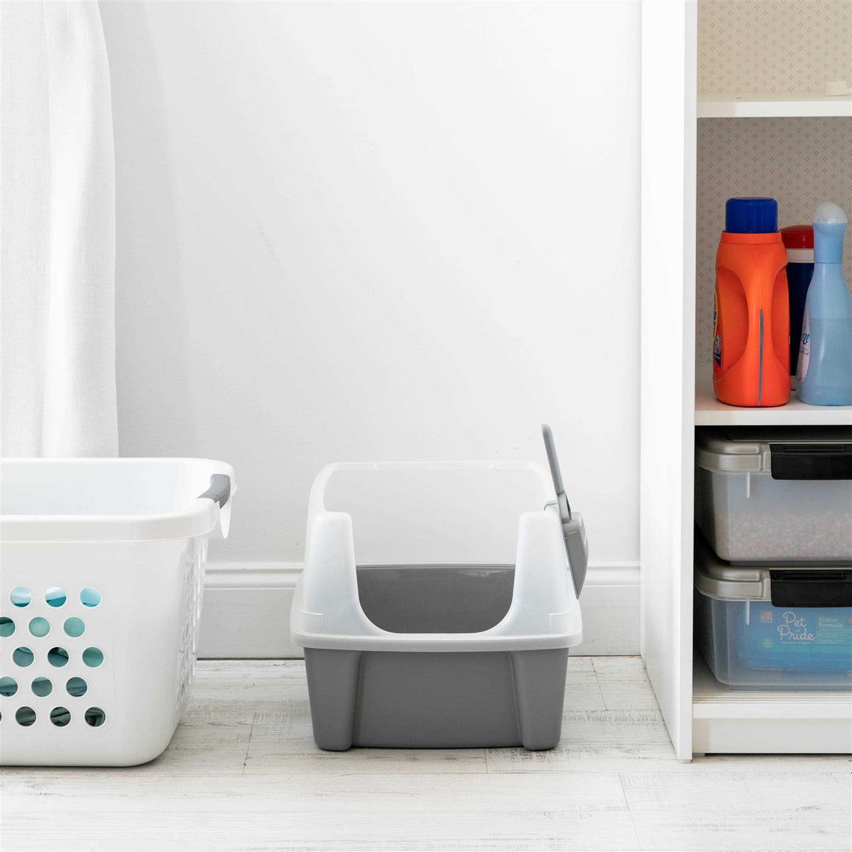 Open Top Cat Litter Box with Shield and Scoop K162619