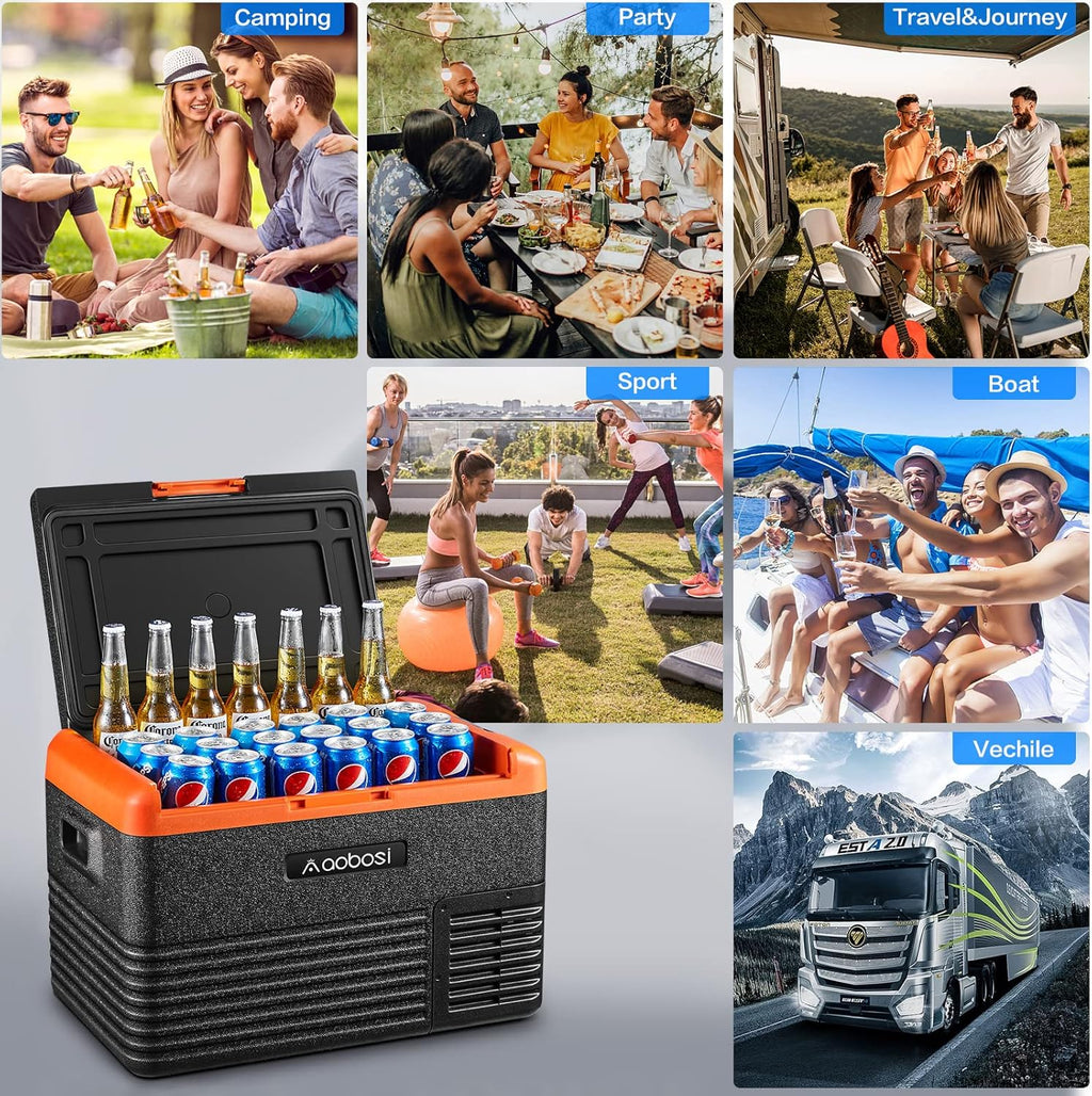12 Volt Car Refrigerator 32 Quart (30L) Portable Freezer Single Zone Electric Compressor Cooler Q24178