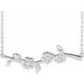 Sterling Silver Floral-Inspired Bar Necklace R595
