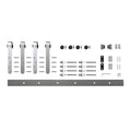 Stainless Steel 60 in. Sliding Double Barn Door Hardware Kit S2702