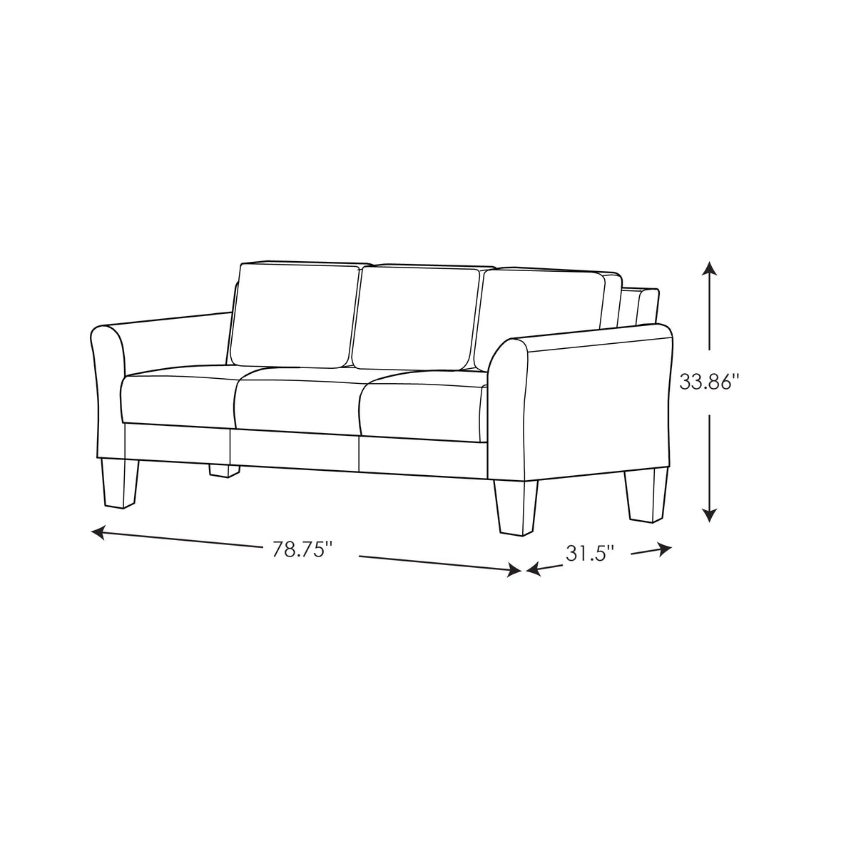 Gray Fabric Sofa A678535