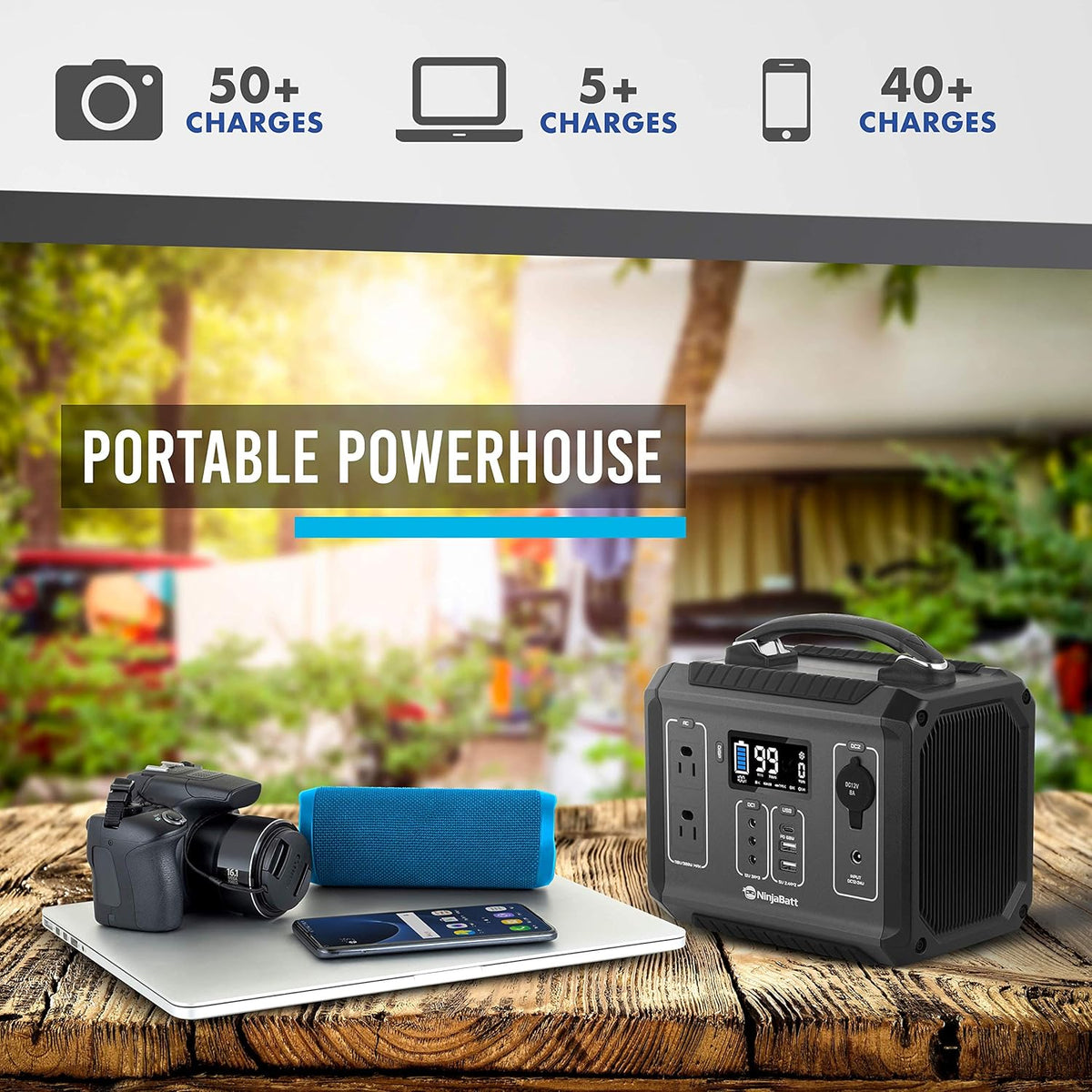 300W Portable Power Station with Pure Sine Wave AC Outlets Q5336