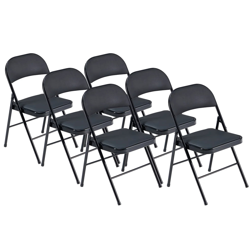 Black Folding Chairs Padded Seat R705