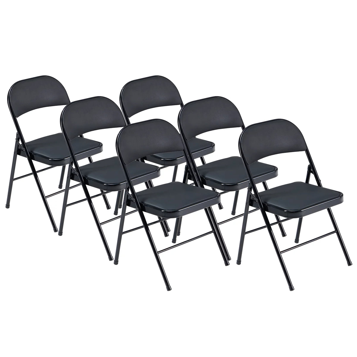 Black Folding Chairs Padded Seat R705
