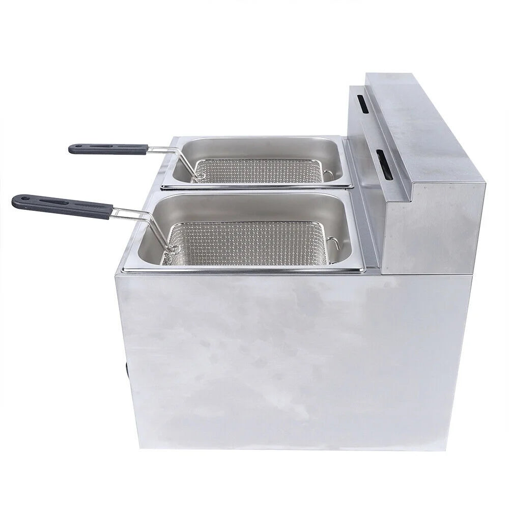 12L Stainless Steel Commercial Gas Fryer with 2 Baskets C998