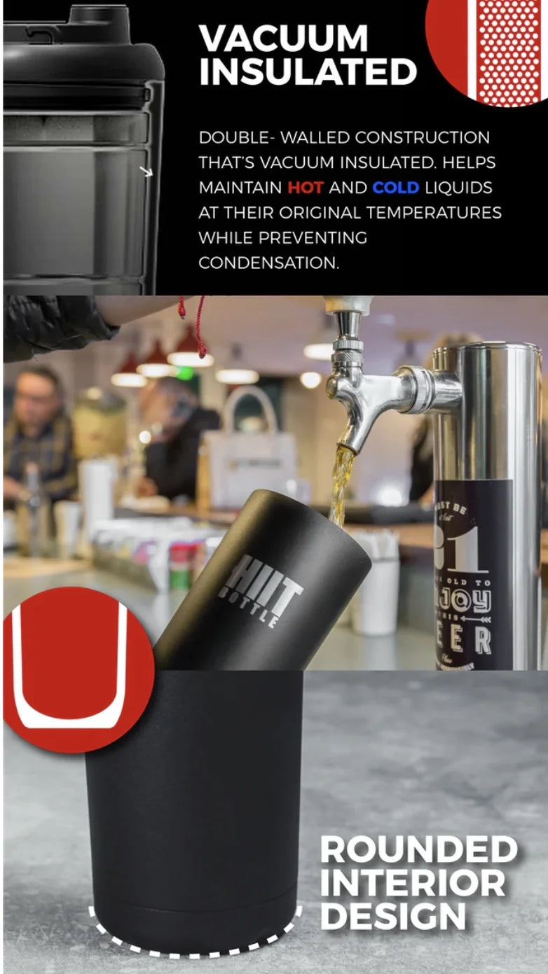 White Stainless Steel Insulated Water Bottle with Mixer, 24 oz U4018