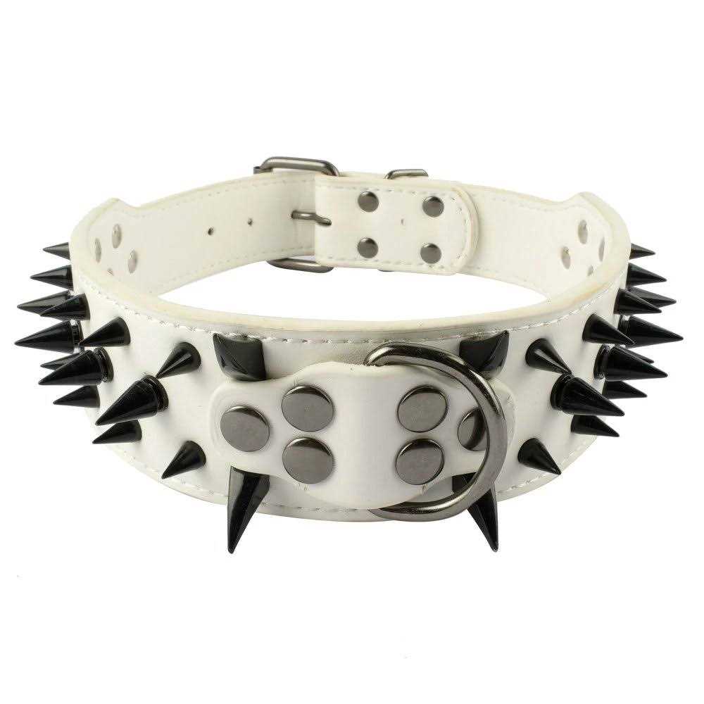 Black Leather Studded 3 Pcs Dog Collar Leash Harness Set V300