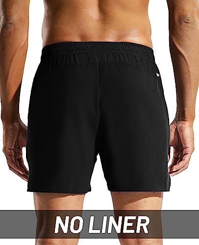 Men's 5 Inch Running Athletic Shorts with Pockets Quick Dry Lightweight Elastic Waist E859394