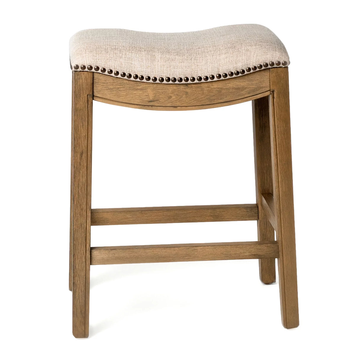 30" Bar Height Stool with Cream Fabric I31660
