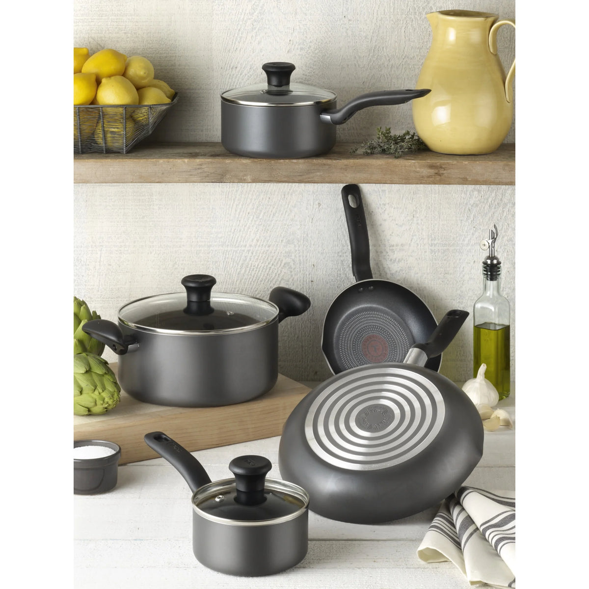 10 Piece Non-Stick Black Cookware Set M327