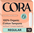 Organic Cotton Regular Applicator Tampons 72 Total H359