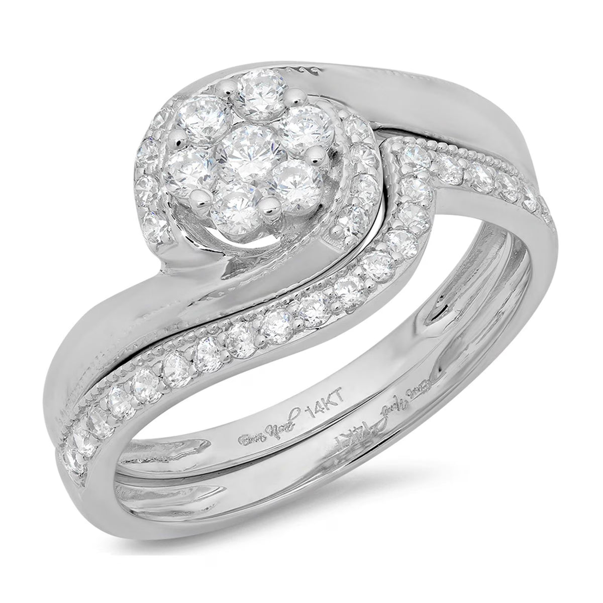 18K White Gold Diamond Engagement Ring M156