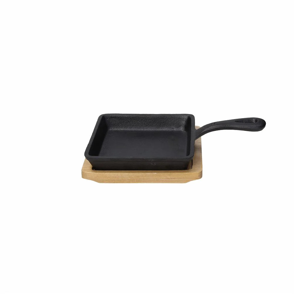 Cast Iron Square Frying Pan with Trivet F7459