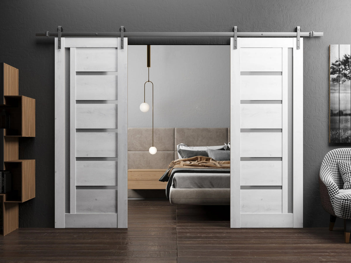 Double Barn Door 48 x 80 inches with Frosted Glass A62854