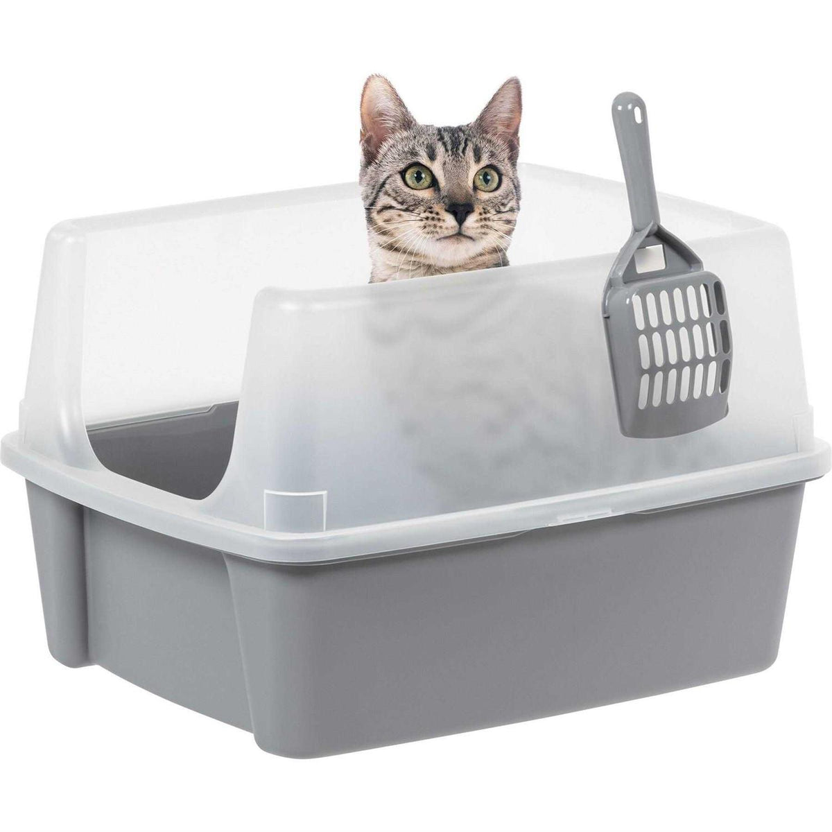 Open Top Cat Litter Box with Shield and Scoop K162619