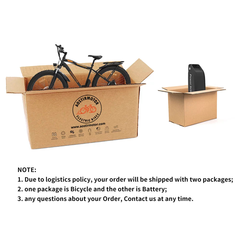 Electric Bike 48V 13AH Battery 26x4.0 inch Fat Tire Black Q182