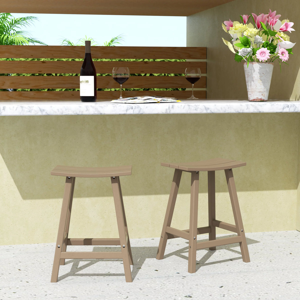 24 Inch Outdoor Bar Stools Set of 2 T2514