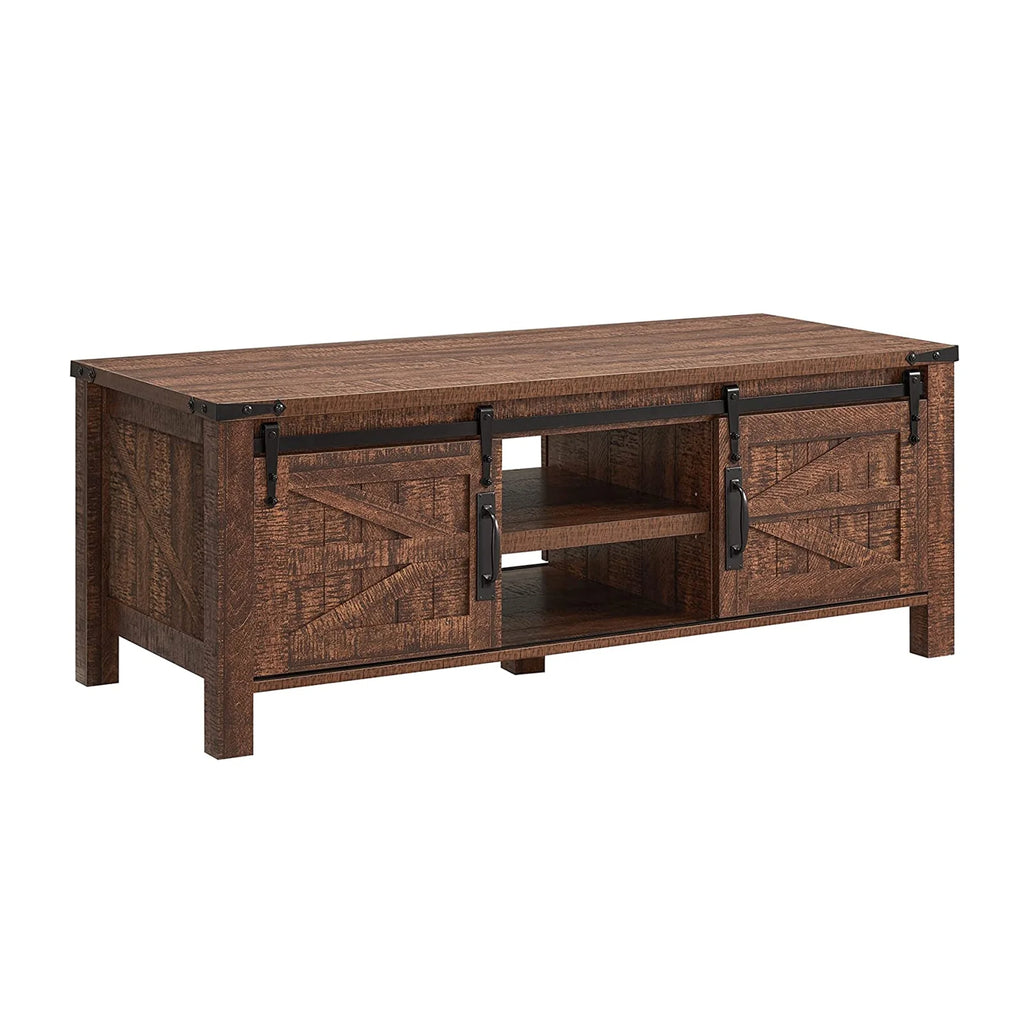 48 Inch Coffee Table with Sliding Barn Doors L891