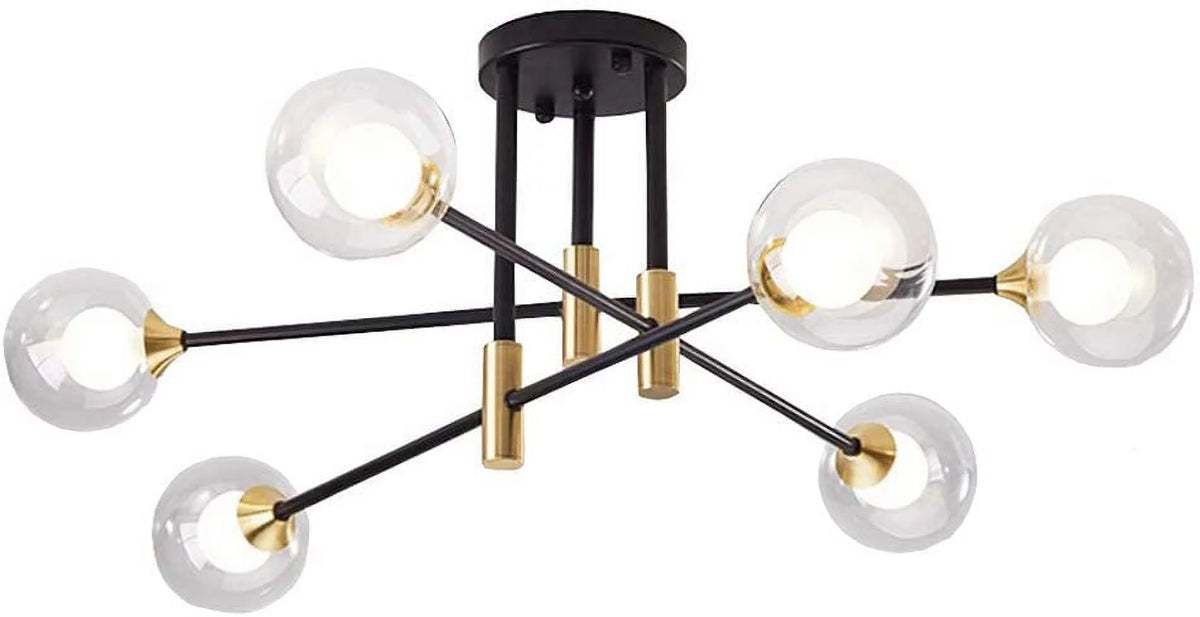 6 Lights Glass Shades Chandelier T268936