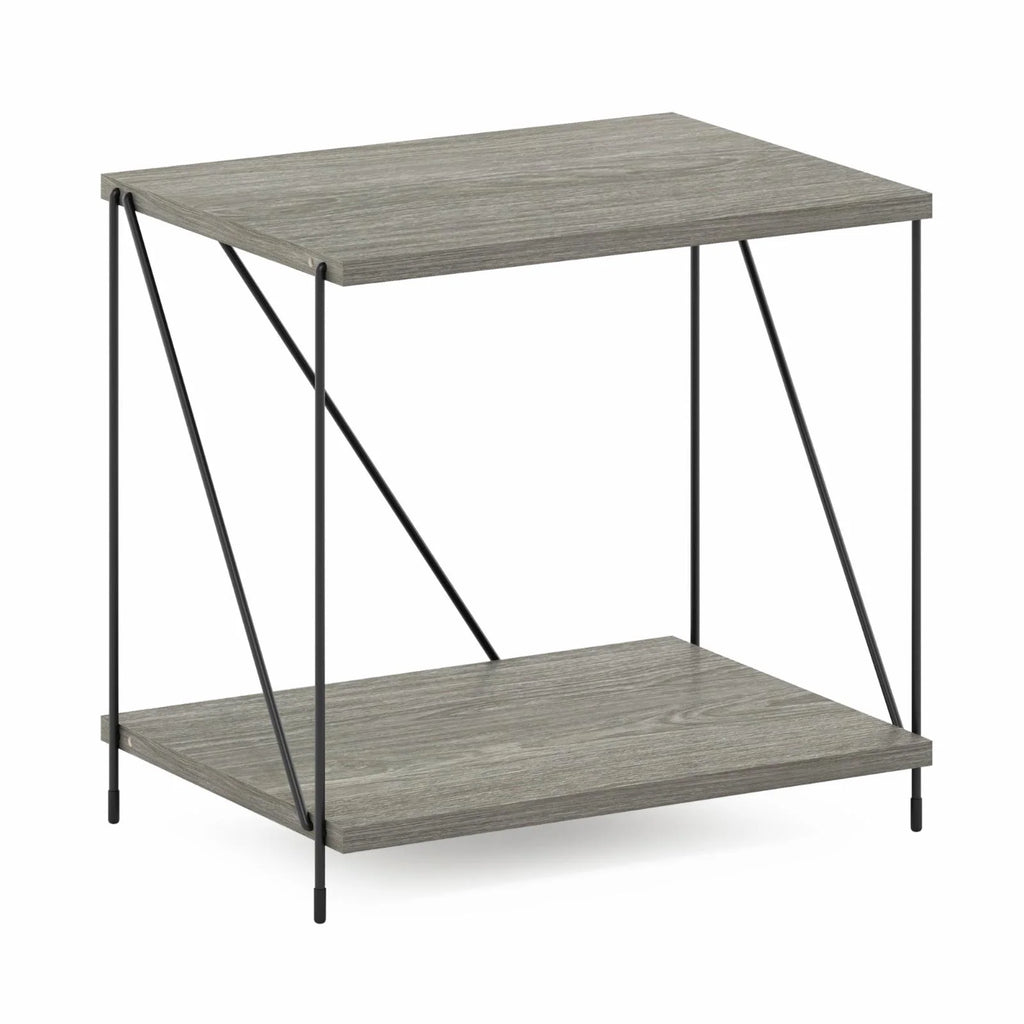 Oak Side Table with Metal Frame W6895