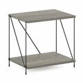 Oak Side Table with Metal Frame W6895