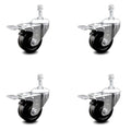 3.5 inch Phenolic Swivel Caster Set with Total Lock Brake H903944