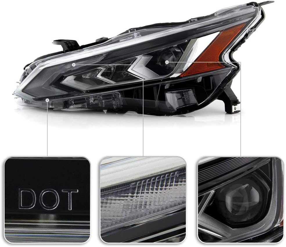2019-2021 Nissan Altima LED DRL Projector Headlights Headlamps Assembly Pair X3349