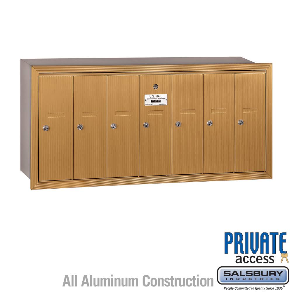 Brass Vertical Mailbox, 7 Doors B182