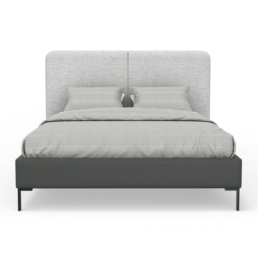 Gray Upholstered Queen Platform Bed X2495