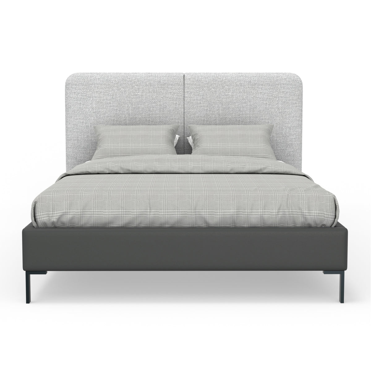 Gray Upholstered Queen Platform Bed X2495
