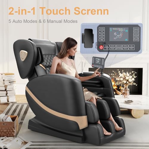 Zero Gravity Massage Chair with 10 Fix Rollers, Heating, Foot Massage, Bluetooth Speaker R924567