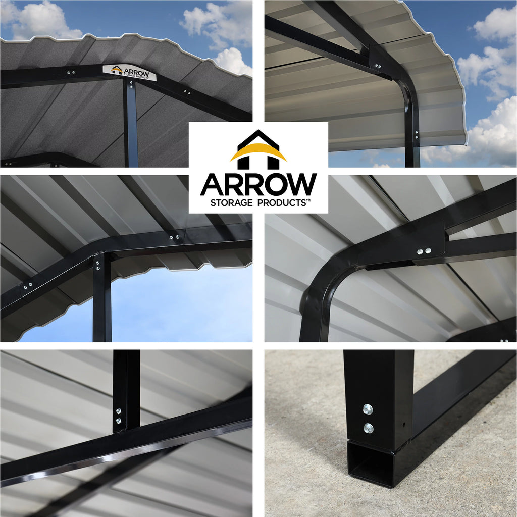 20 ft. x 29 ft. x 9 ft. Charcoal Carport X63832