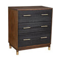 Two Tone 3 Drawer Small Chest, Dark Walnut & Black R3133