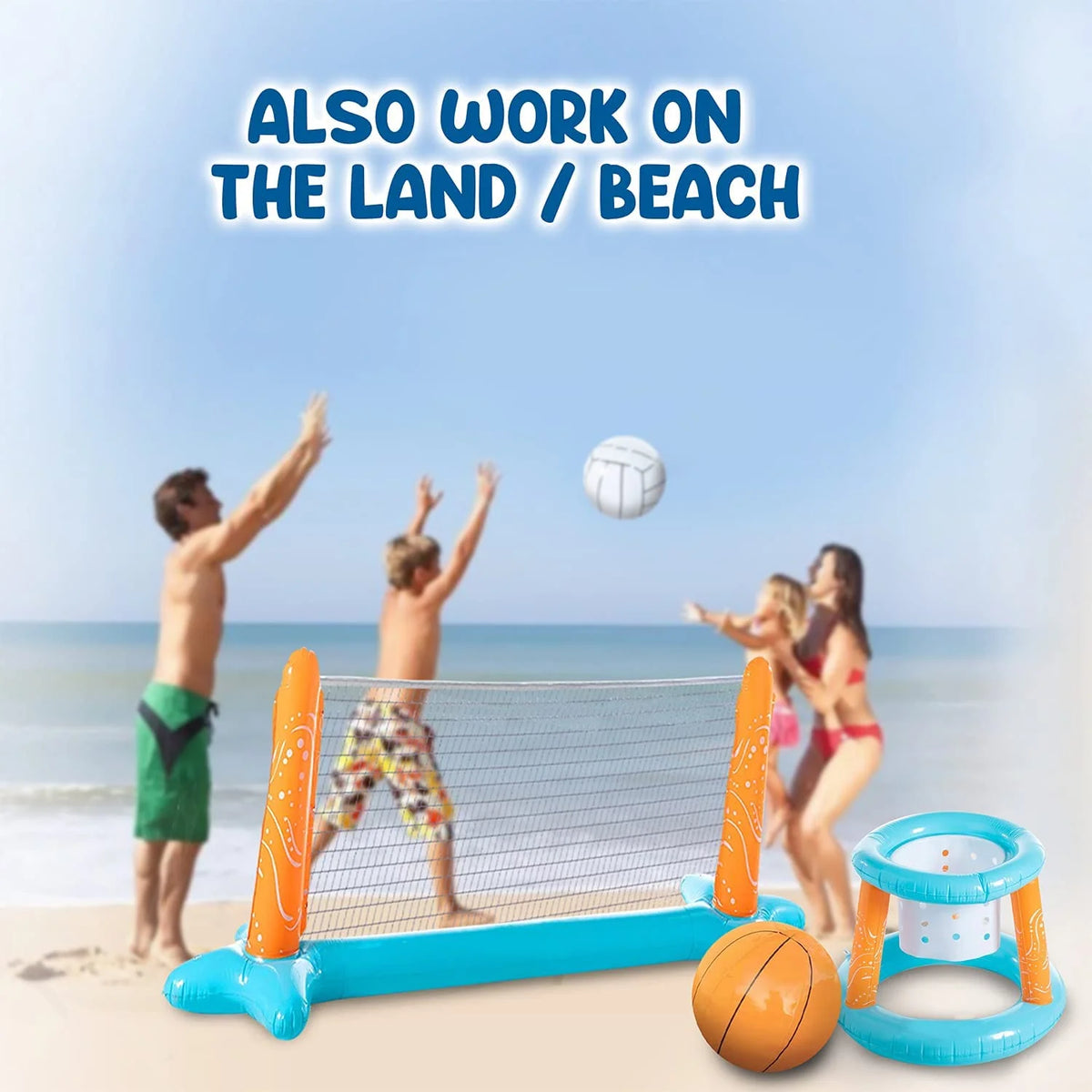 Inflatable Swimming Pool Volleyball Set with Balls Q89586