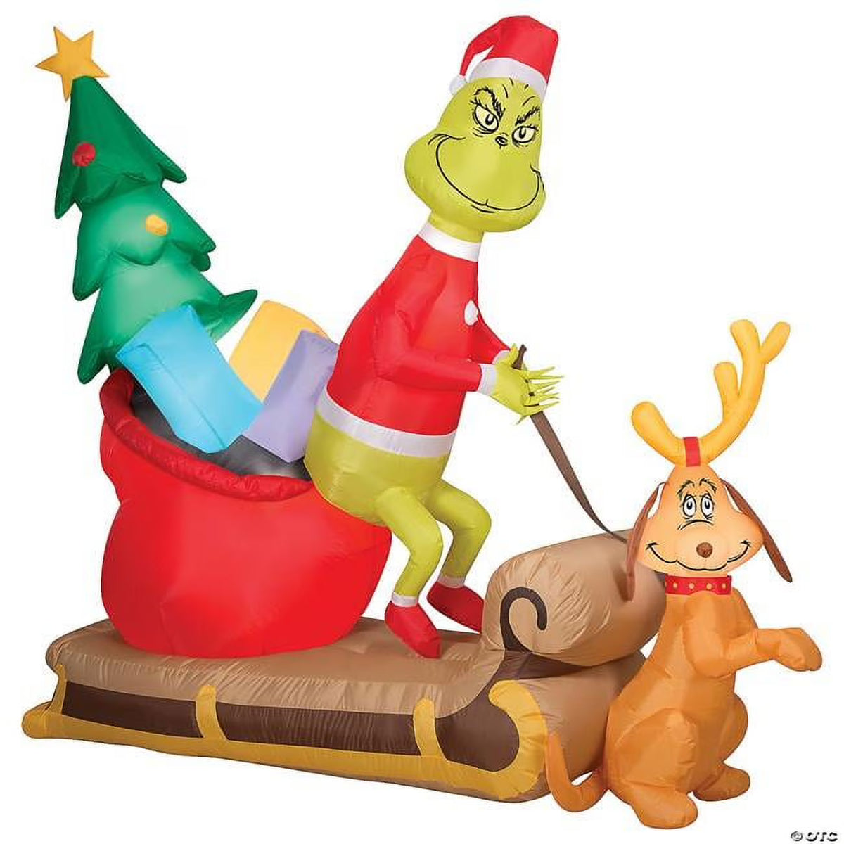 78 in. Airblown Grinch & Max Inflatable Christmas Decor J315344