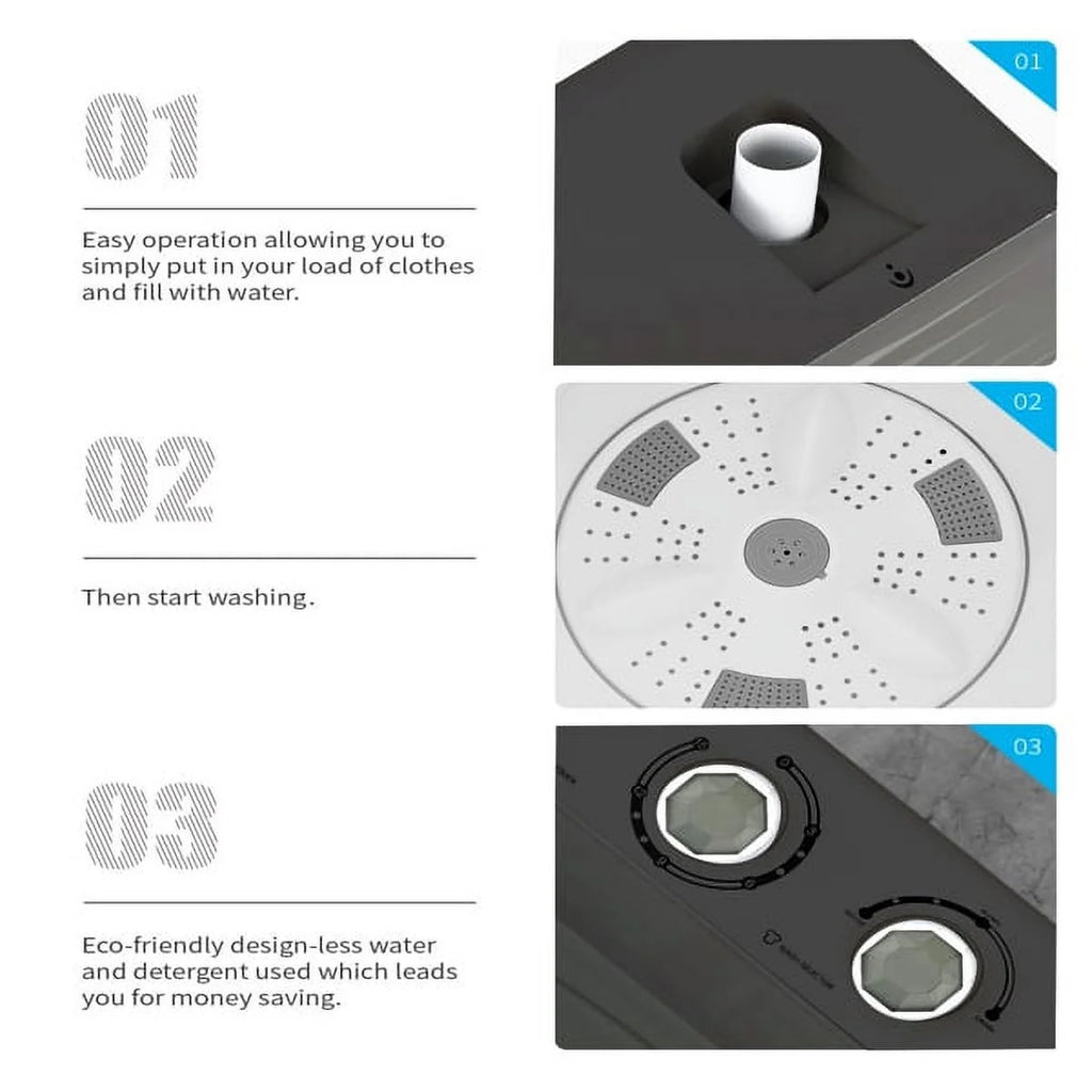 26lbs Semi-Automatic Washing Machine with Drain Pump D346