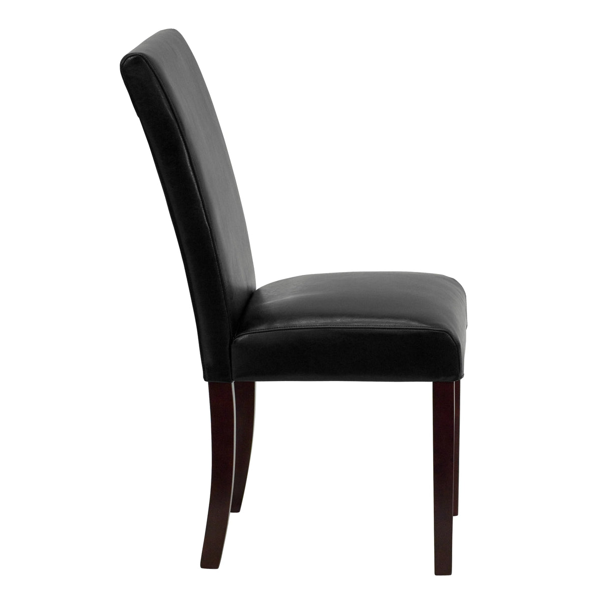 Black Faux Leather Panel Back Parson's Chair E367580